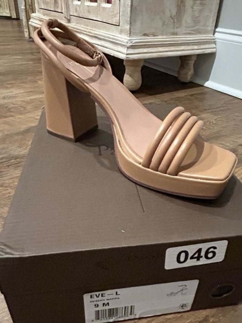 Linea Paolo Nude-Tone Platform Block Heel Sandal